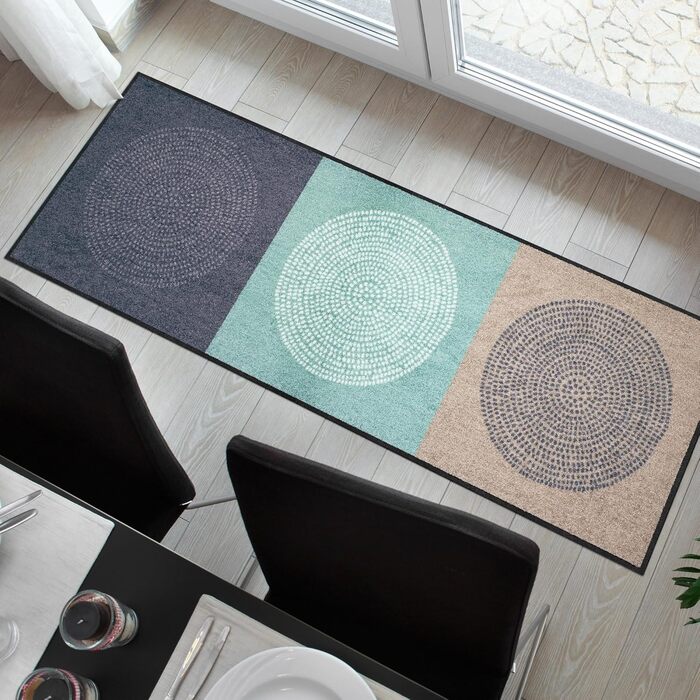 Килимок для входу Salonloewe Nestor 50x75 см, сіро-м'ятний, прямокутний, миючийся