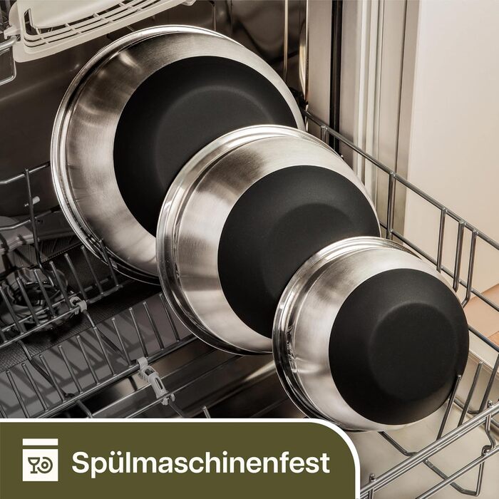 Набір з 3 нержавіючих мисок з кришкою Praknu - великі, з антиковзним покриттям, герметичні, з мірною шкалою, економні