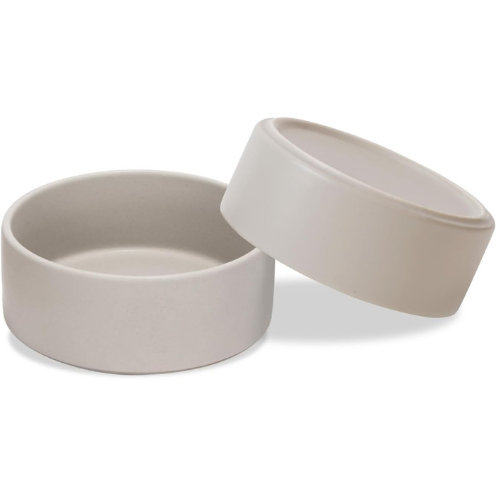 Керамічна годівниця для собак та котів SpunkyJunky, 1250 мл (2 шт., сірий)