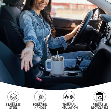 Термокружка WATERSY 40oz з нержавіючої сталі, подвійні стінки, вакуумна ізоляція, 591 мл, Smogblau