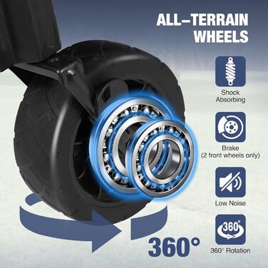 Складаний візок для собак REDCAMP з висувним задом, міцний, 134 л, великий, для кемпінгу, саду, спорту, покупок (Чорний, з сонцезахистом)