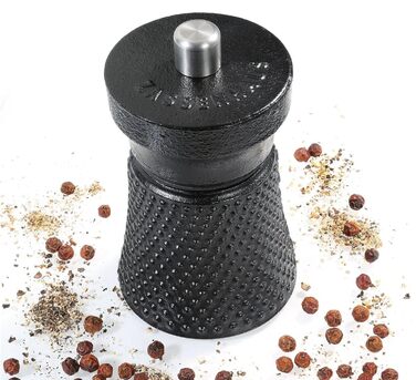 Мельниця для перцю Zassenhaus WORKER з чавуну, керамічний механізм, регулювання помелу, для солі та трав, 10x6 см