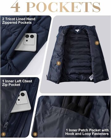 Чоловіча степкова жилетка 33000ft - тепла спортивна жилетка для туризму, гольфу, їзди на конях та активного відпочинку. Водовідштовхуюча жилетка з 4 кишенями. Колір: темно-синій, розмір S