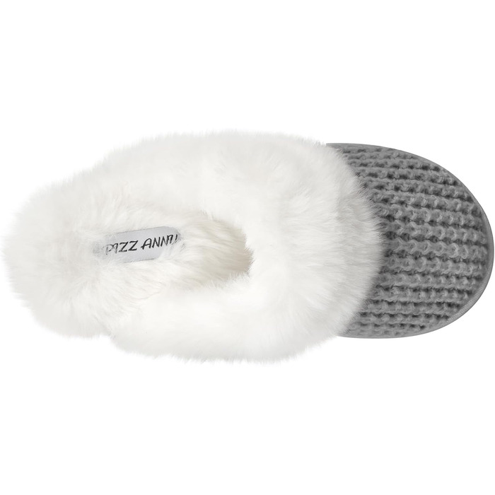 Тапочки жіночі зимові теплі PIZZ ANNU з плюшем, антиковзаюча підошва, платформа, з Memory Foam, для дому/на вулицю (42/43 EU, сірі)