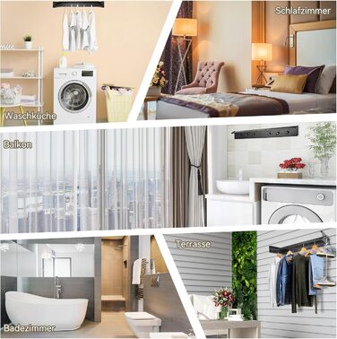 Настінна сушилка для білизни Donken, 80/100 см, розтяжна, для ванної, балкону, тераси