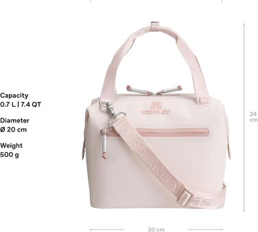Термосумка Stanley 1913 All-Day Julienne Maxi 7.0L Rose Quartz - 100% перероблений поліестер, ручка для перенесення, сітчасті кишені