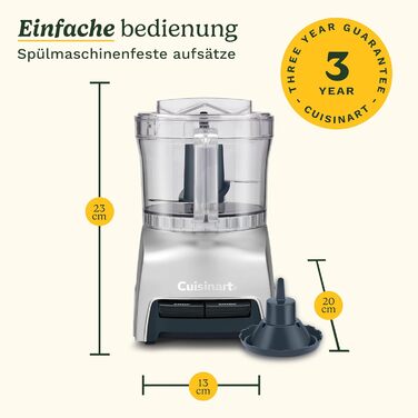 Cuisinart Pixie Chopper: Зеркалеро 0.7л з 2 швидкостями, SmartPower-лезо, BladeLock, компактний, миючий, BPA-free, для соусів, пасти