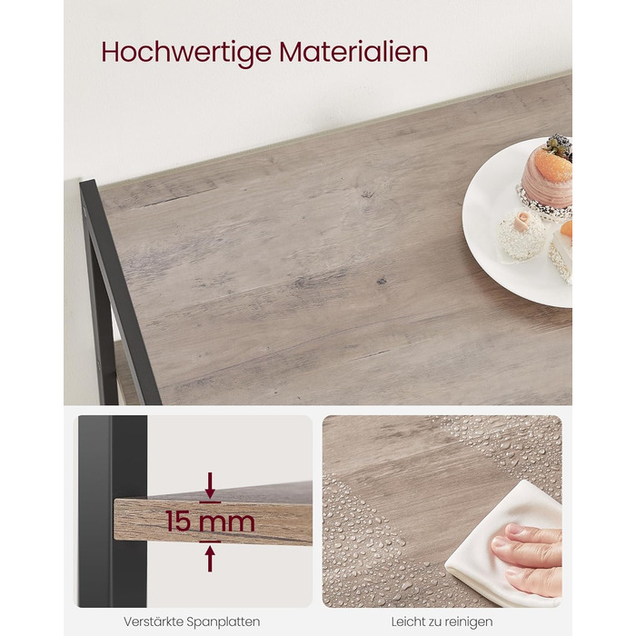 Стелаж кухонний VASAGLE з 2 металевими кошиками, бакалійний стелаж з гачками та полицями, для мікрохвильової печі, 35 x 80 x 93,5 см, золотий дуб + чорний