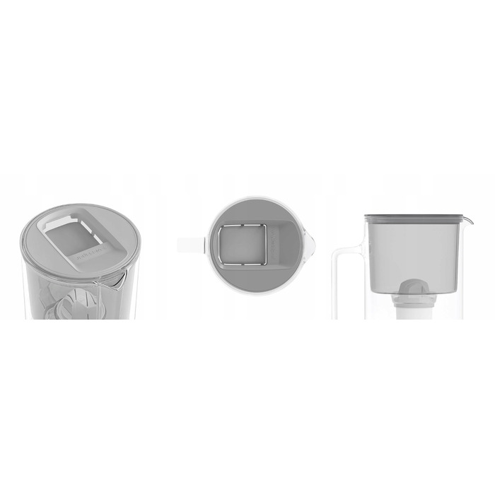 Скляний фільтр-кувшин Wessper D2 BOROSILICATE 3л, сірий + 3 фільтри