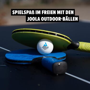 JOOLA Vivid Outdoor Table Tennis Set - 2 Paddles, 3 Balls, Cover - Lime/Blue - 6 Piece Single