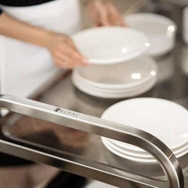Сервірувальний візок Royal Catering на колесах, 3 полиці, 101x55x96,5 см, вантажопідйомність 480 кг, товщина полиць 3 см