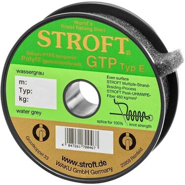 Плетена рибальська волосінь WAKU Stroft GTP Тип E, 150 м, сіра, водостійка
