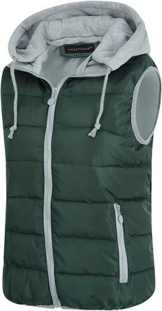 Легка зимова жилетка YOUTHUP West Daen з капюшоном для активного відпочинку та повсякденного носіння (XXL, Зелений)