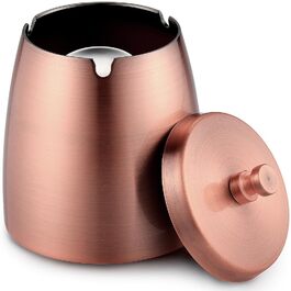 Анти-вітерний попільничка Ecooe з кришкою, нержавіюча сталь, великий, для вулиці та дому, колір мідний