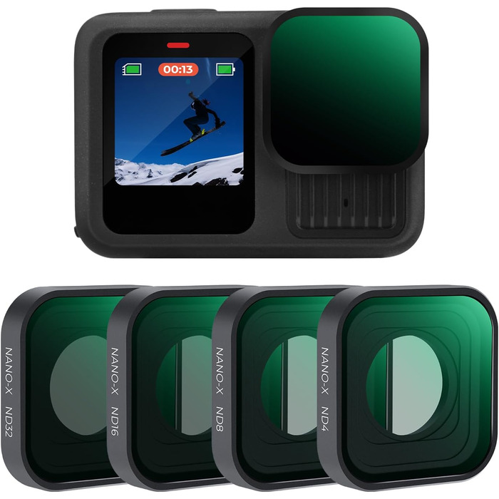 Набір фільтрів ND K&F Concept для GoPro Hero 13 Black (ND4, ND8, ND16, ND32) - 4 шт.