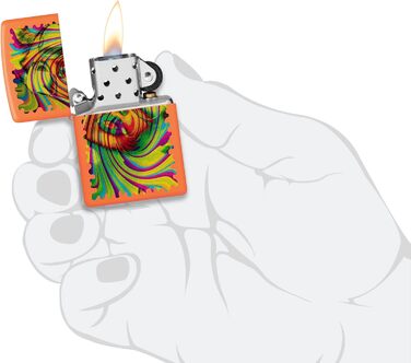 Запальничка Zippo з окулярами, матова, помаранчева