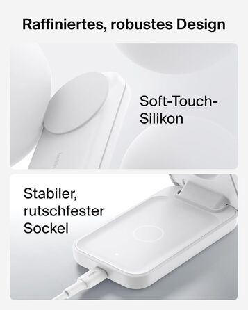 Зарядна станція Belkin UltraCharge 3 в 1 з Qi2.2, 25W, сумісна з MagSafe, для iPhone, Apple Watch, AirPods, Pixel, з адаптером 45W