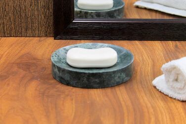 KLEO Soap Dish made of natural marble, stone, soap holder, bathroom accessories for bathroom, bathtub or sink...
