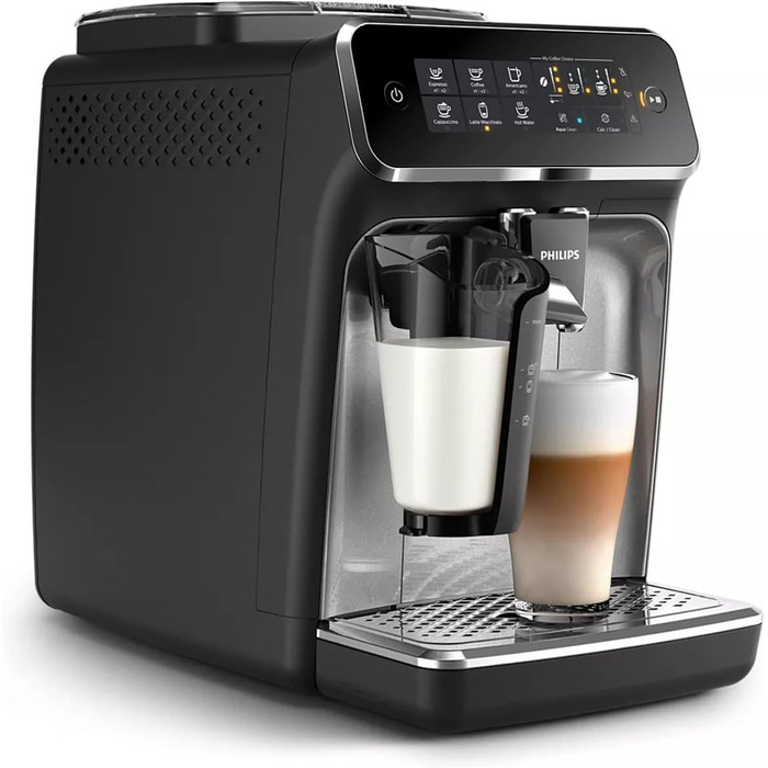 Philips 3200 Fully Automatic Coffee Machine – LatteGo Milk System, 5 Coffee Specialties, Intuitive Touch Display, Silver (EP3246/70) Latte Go 5 Coffee Specialties