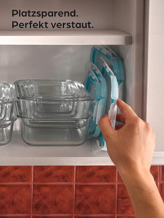 Контейнери для зберігання продуктів Praknu 1000 мл (4 шт) - герметичні, штабельовані, BPA-free, для холодильника, морозилки та мікрохвильовки