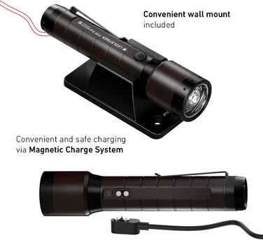 Ліхтарик Ledlenser P7R Signature LED з червоним світлом, акумуляторний, водонепроникний IP68, 2000 люмен, фокусування, дальність 330 м, з чохлом та зарядною станцією