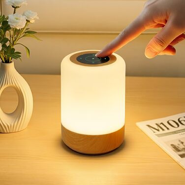 Нічник LED 2 шт, сенсорний диммер, USB зарядка, пульт ДУ, 13 кольорів, 3 режими, бездротовий таймер для спальні/вітальні (Коричневий)