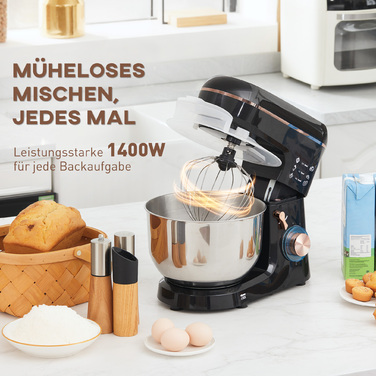 HOMCOM Stand Mixer with 6-Speed Settings and 5.5L Stainless Steel Bowl