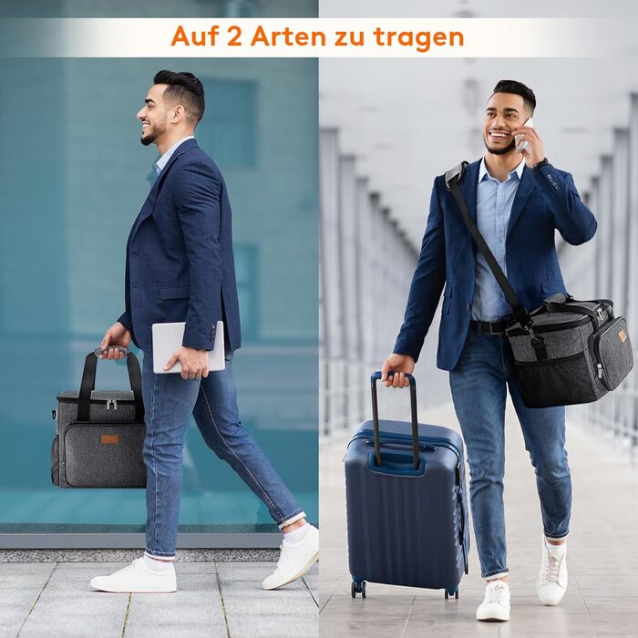 Термосумка-холодильник Lifewit 24L сірого кольору: компактна, складна, для їжі, напоїв, на роботу, у подорожі