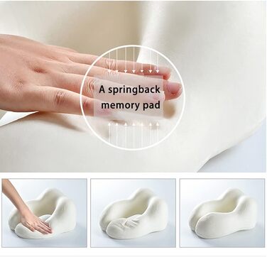 Подушка для шиї у літак, подорожі, автомобіль: Memory Foam, ергономічна, чорна