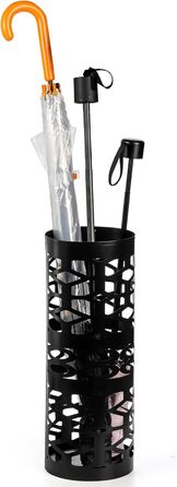 ZENFUN Metal Umbrella Stand - Freestanding Umbrella Holder for Entryway, Home, Office, Hotel - Black, 15x15x40 CM