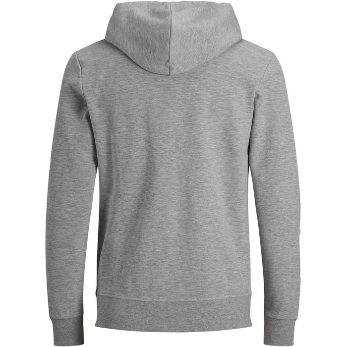 Чоловіча худі Jack & Jones однотонна з капюшоном, світло-сіра (розмір M)