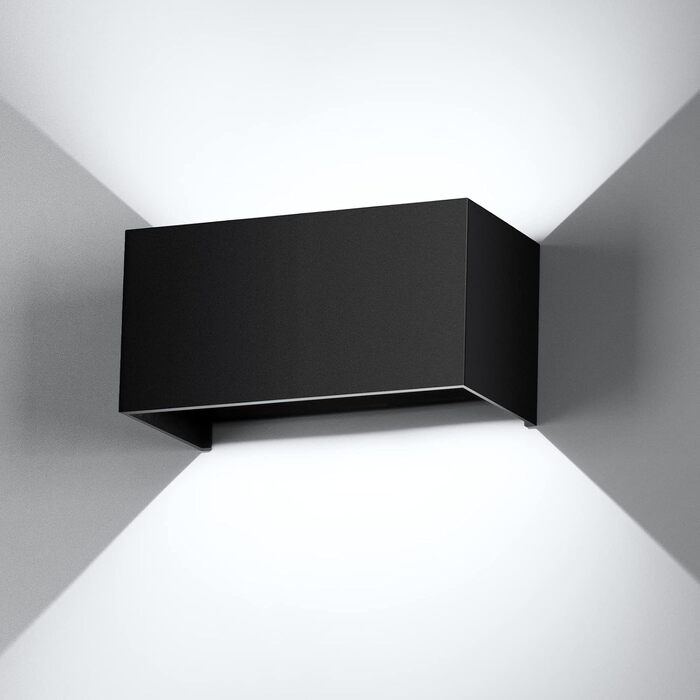 LED настінний світильник Cwycfw 24W, 2 шт., регульований світловий потік, чорний, тепле біле світло 3000K, IP65, вологостійкий