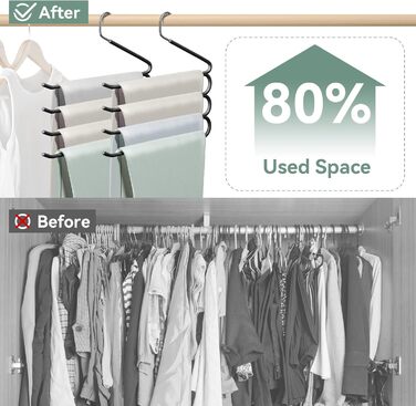 Набір вішалок для штанів, джинсів, краваток та шарфів, нержавіюча сталь, протиковзкі, 3 шт., чорний