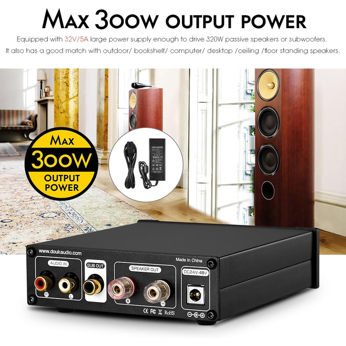 Nobsound G2 PRO 300W Міні HiFi Сабвуферний/Повнодіапазонний Моно Аудіо Підсилювач