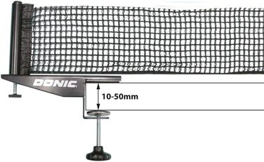 Donic Schildkröt Rallye Table Tennis Net - Durable Competition Set with Adjustable Cotton Net & Stable Clamp (Max. 5.0cm Plate Thickness)