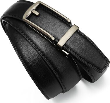 Чоловічий шкіряний ремінь CHAOREN з автоматичною пряжкою, 32 мм, для бізнесу та офіційних заходів, без петель, чорний, розмір 100-110 см