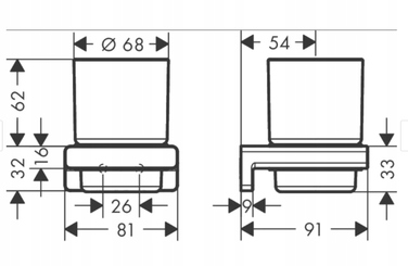 Стакан для зубних щіток Hansgrohe AddStoris 41749670, 8,1x9,4 см, білий