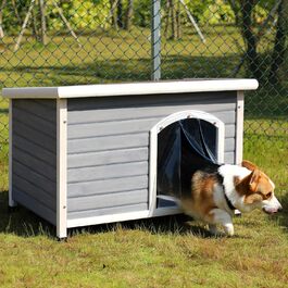 Будка для собак Petsfit Outdoor Winterfest, дерев'яна знятний піддон, підходить для зимових умов, сірий M