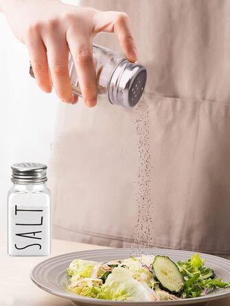 Farmhouse Salt and Pepper Shaker Set, Clear Glass, Cute, Gift for Women, Wedding Decoration, No Rubbing