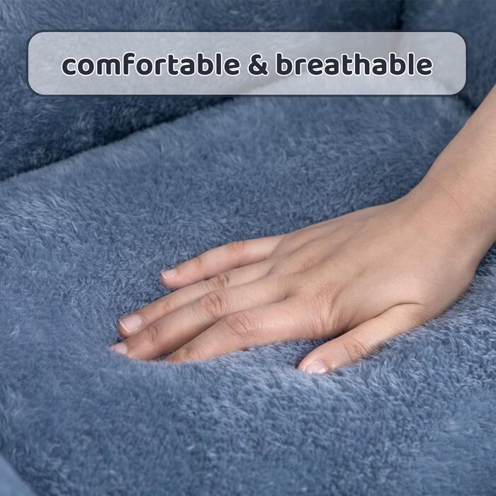 Ліжко для котів та собак Hollypet, м'яке, дихаюче, 55x45x15 см, блакитно-сіре