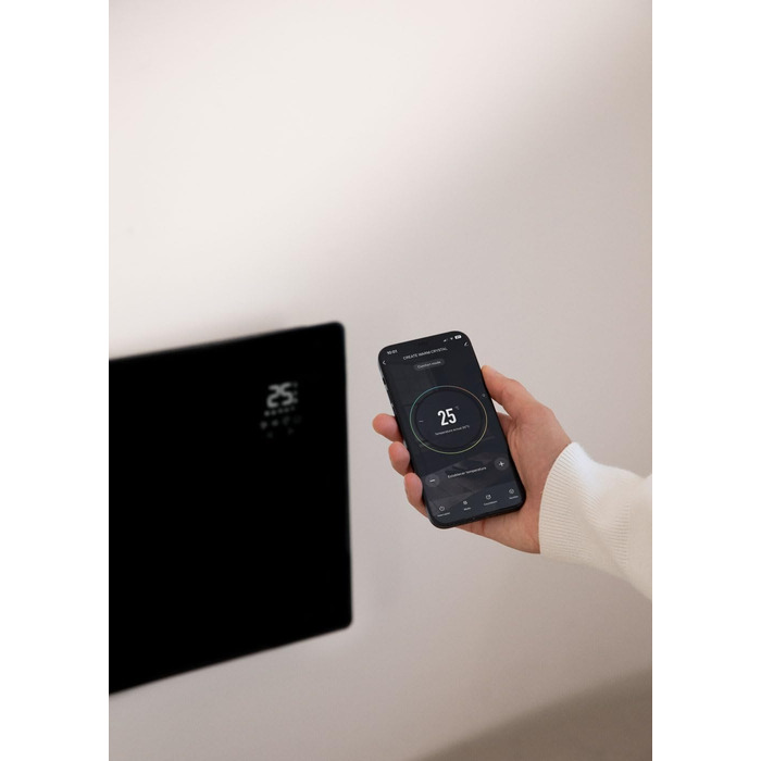 Електричний конвектор CREATE/WARM Crystal 2000W з WiFi, LED-touchscreen, 2 режими (2500W), чорний