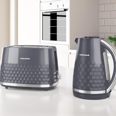 Електричний чайник Morphy Richards Hive, 1.5 л, сірий, з фільтром від накипу