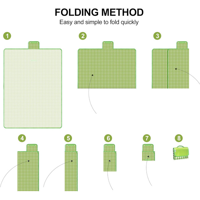 Плед для пікніка Reakoo 200x300 см, водонепроникний килим для пляжу XXL, з ручкою, антипісочний, пральний для кемпінгу, парку, саду