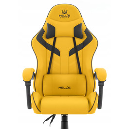 Ігрове офісне крісло Hell's Chair HC-1007 2.0 Yellow, обертове, екошкіра