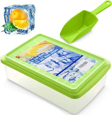 Форма для льоду зелена Eiswürfelbehälter, контейнер для кубиків льоду, пластикова
