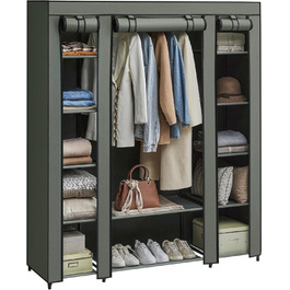 SONGMICS Wardrobe, Clothes Closet, with Clothes Rail and Shelves, Fabric Cover, for Bedroom, Dressing Room, 150 x 45 x 175 cm, LSF03H (Light Beige)