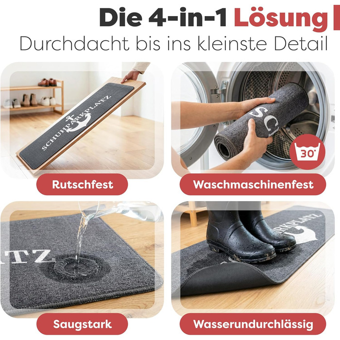 Килимок для дому 40x60 см, стійкий до прання - ідеальний розмір для вхідних дверей. Килимок для прихоплювання бруду, килимок з написом 