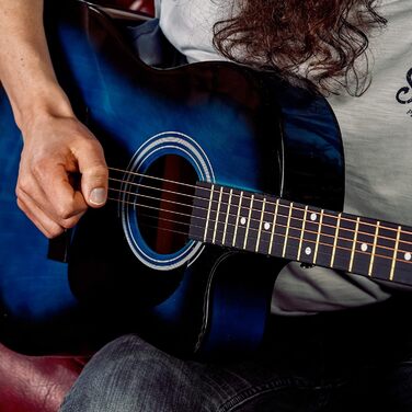 Акустична гітара 3rd Avenue 4/4 з вирізом, для початківців – комплект з чохлом, ремінком, медіаторами та запасними струнами, колір натуральний