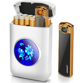 Вишукане екіпірування для курця: Zigarettenetui Lafagiet XL666 з запальничкою, 18 шт. King Size, LED-дисплей, подарунок на День батька