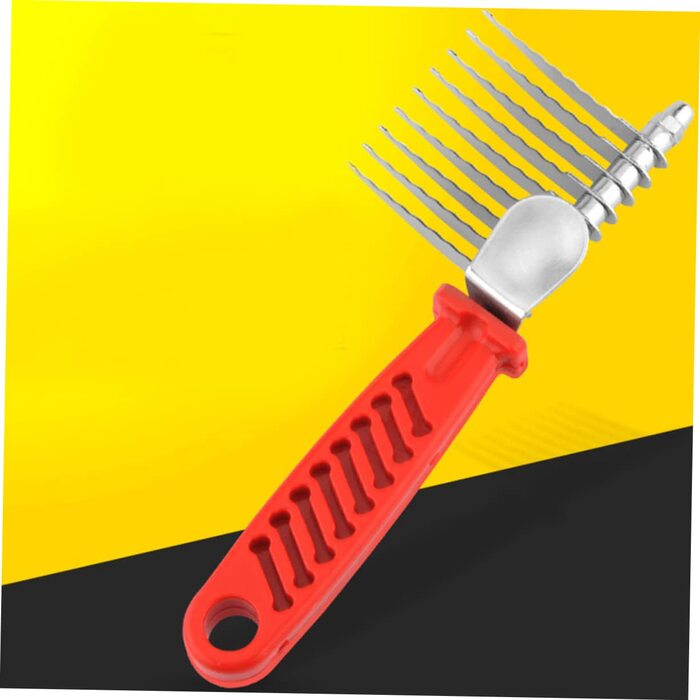 Набір гребінців для грумінгу тварин POPETPOP (3 шт.): для собак та котів, видалення шерсті, розплутування, середній розмір, червоний